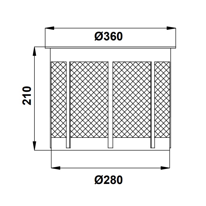 Canastillo Tapa Abatible D.468mm