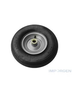 Rueda neumática 4.00-6 4pr, ideal para usar en equipos móviles como: carretillas, carros, entre otros. Puede ser usado en el área agrícola y doméstico.