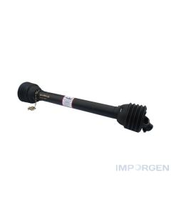 Cardán T5 910mm 50hp/540rpm - 75hp/1000rpm con protección, diseñado para transmisiones y toma de fuerzas agrícolas de tractores para todo tipo máquinas como: ranas, picadoras de sarmiento, taladro y perforador para tractor.