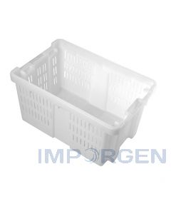 Caja Polipropileno certificada para alimentos, pura al 100%. Especialmente idóneas para el transporte de fruta y hortalizas.