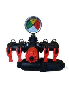  Comando regulador de presión permite mayor sensibilidad y precisión, rango de presión hasta 20 bar, ideal para utilizar en tratamientos herbicida.